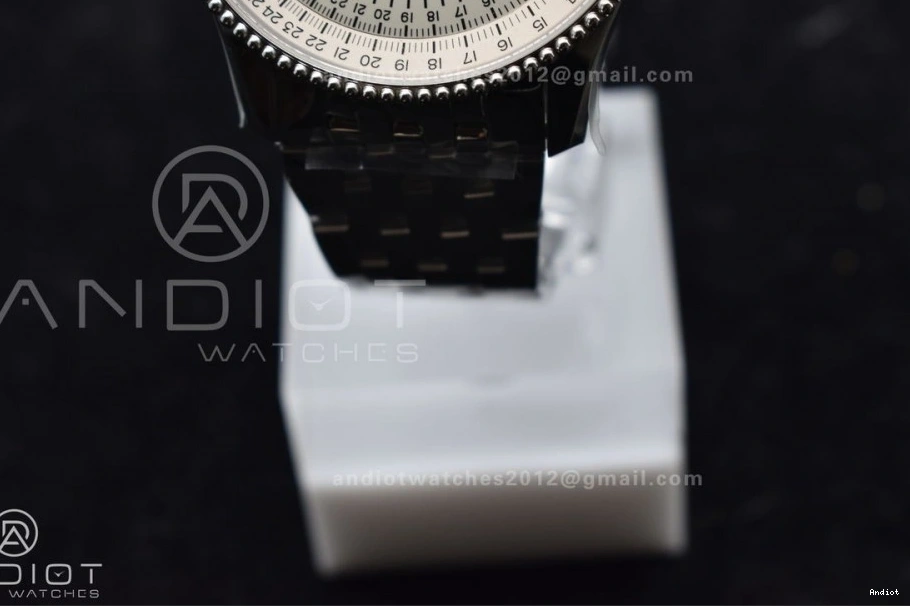 Navitimer SS Bracelet RG Edition 1 on A2824 White 1:1 Best SS Bezel Dial V7F 0109